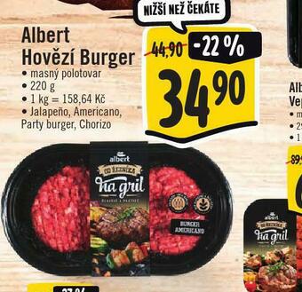 Jip Albert hovězí burger nabídka