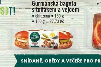Jip Gurmánská bageta s tuňákem a vejcem nabídka
