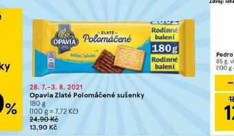 Tesco Opavia zlaté polomáčené sušenky nabídka