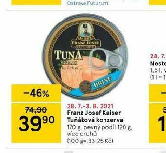 Tesco Frabz josef kaiser tuňáková konzerva nabídka