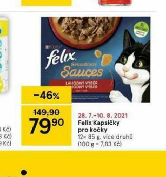 Tesco Felix kapsičky pro kočky nabídka