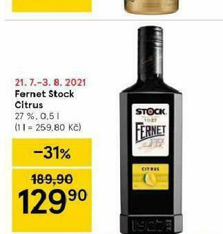 Tesco Fernet stock citrus nabídka