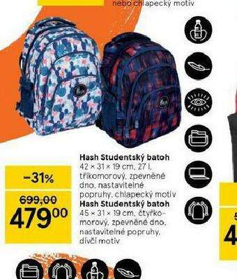 Tesco Hash studenstký batoh nabídka