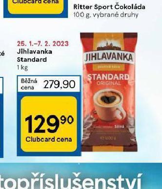 Tesco Jihlavanka standard mletá káva nabídka