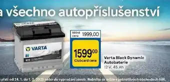 Tesco Autobaterie varta 45 ah nabídka