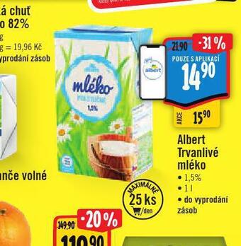 Albert Trvanlivé mléko nabídka