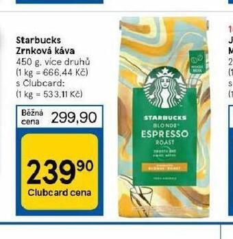 Tesco Starbucks zrnková káva nabídka