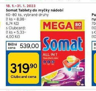 Tesco Somat tablety do myčky nabídka