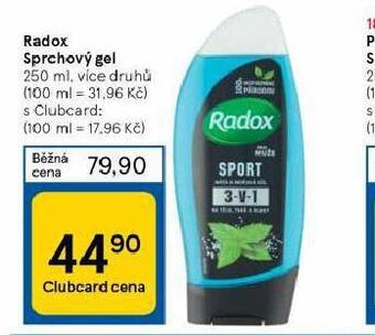 Tesco Radox sprchový gel nabídka
