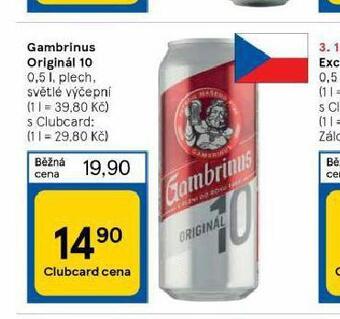Tesco Pivo gambrinus originál 10 nabídka