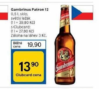 Tesco Pivo gambrinus patron 12 nabídka