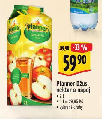 Albert Pfanner džus, nektar a nápoj nabídka