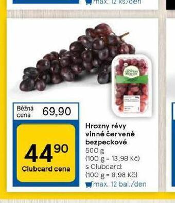 Tesco Hrozny révy vinné červené bezpeckové nabídka