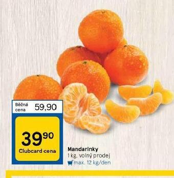 Tesco Mandarinky nabídka