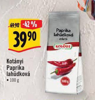 Albert Kotányi paprika nabídka