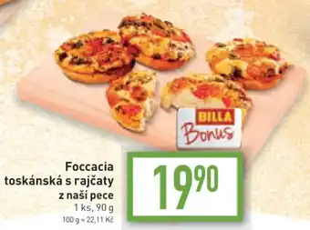 Billa BILLA Foccacia toskánská s rajčaty z naší pece 1ks, 90g nabídka