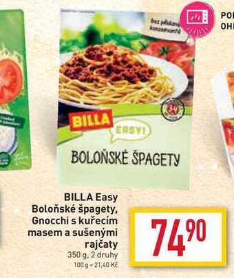Billa Billa easy boloňské špagety 350g nabídka