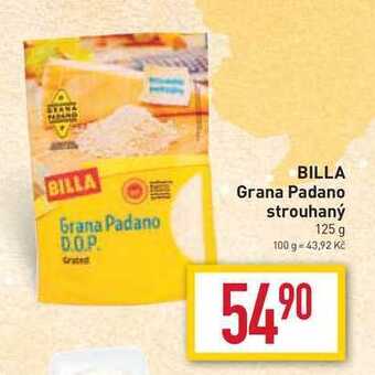 Billa Billa grana padano strouhaný 125 g nabídka