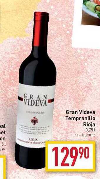 Billa Gran videva tempranillo rioja 0,75l nabídka