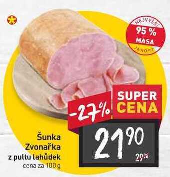 Billa Šunka zvonařka z pultu lahůdek cena za 100 g nabídka