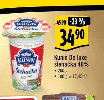 Albert Kunín de luxe šlehačka 40% • 200 g nabídka
