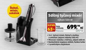 Penny Market 5dílný tyčový mixér výkon 500 w nabídka