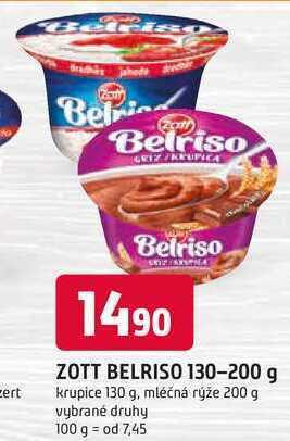 Trefa Zott belriso, 130-200 g nabídka