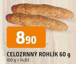 Trefa Celozrnný rohlík, 60 g nabídka