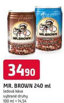 Trefa Mr. brown, 240 ml nabídka