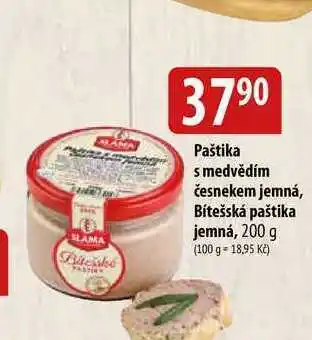 Bala Paštika s medvědím česnekem jemná, bítešská paštika jemná, 200 g nabídka