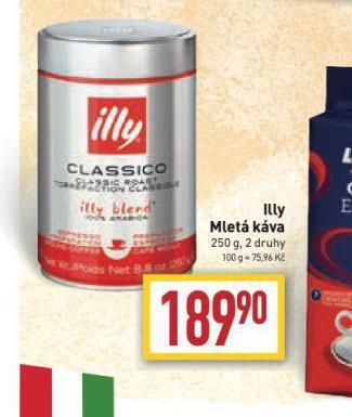 Billa Illy mletá káva nabídka