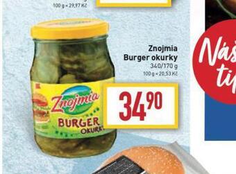 Billa Znojmia burger okurky nabídka
