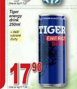 Hruška Tiger energy drink nabídka