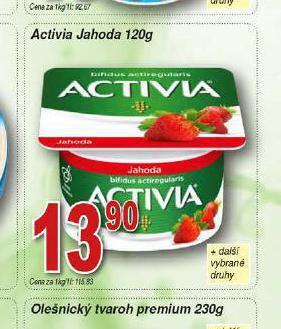 Hruška Activia jahoda nabídka