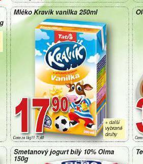 Hruška Mléko kravík vanilka nabídka