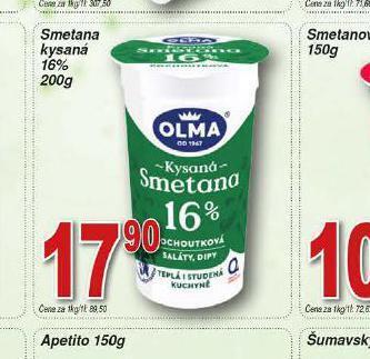Hruška Olma smetana kysaná 16% nabídka