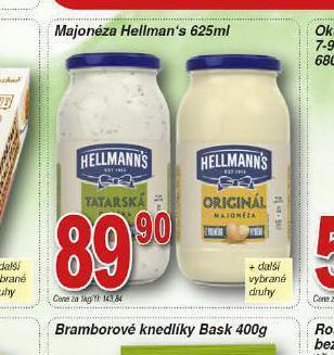 Hruška Hellmann´s tatarská omáčka, majonéza nabídka