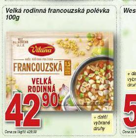 Hruška Velká rodinná francouzská polévka nabídka