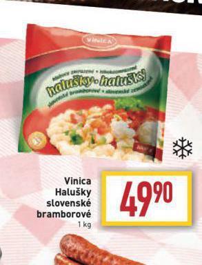 Billa Vinica halušky slovenské bramborové nabídka