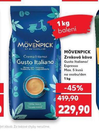 Kaufland Mövenpick zrnková káva nabídka