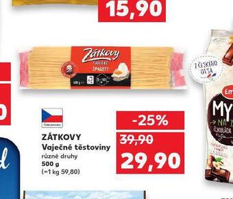 Kaufland Zátkovy vaječné těstoviny nabídka