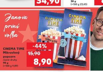 Kaufland Cinema time mikrovlnný popcorn nabídka