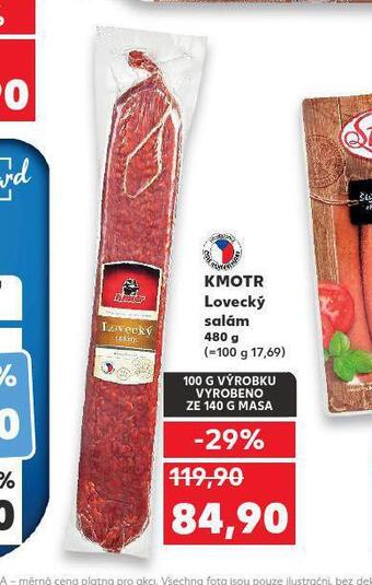 Kaufland Kmotr lovecký salám nabídka