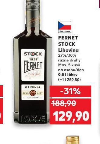 Kaufland Fernet stock nabídka