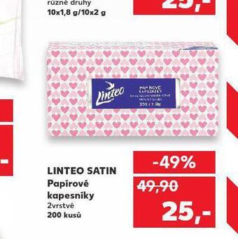 Kaufland Linteo satin papírové kapesníky nabídka