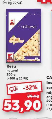 Kaufland Kešu natural nabídka