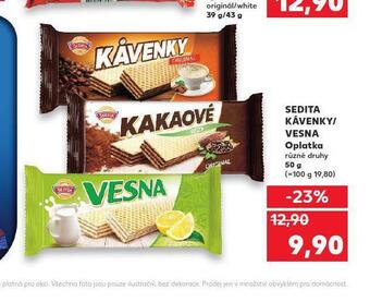 Kaufland Sedita kávenky / vesna oplatka nabídka