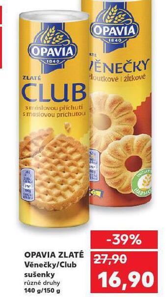 Kaufland Opavia zlaté věnečky / club sušenky nabídka
