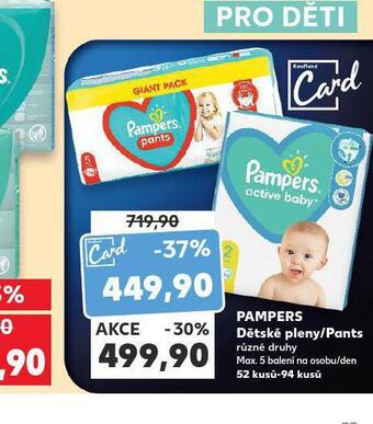 Kaufland Pampers dětské plenky nabídka