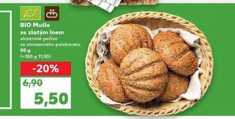 Kaufland Bio mušle se zlatým lnem nabídka